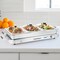 Silver 8 Quart Electric Warming Tray with Temperature Control and Stainless Steel Serving Trays